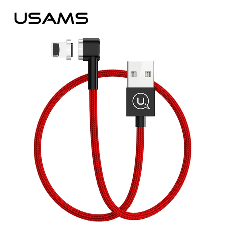 

USAMS magnetic cable charger for iPhone Nylon braided charging cable for iPhone 7 7plus sync Data Magnet charger cable