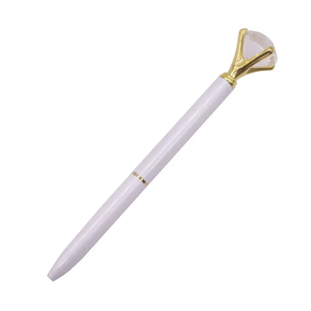 40 шт металлическая ручка с кристаллами Алмазная вафельная шариковая ручка 0,7 мм синяя ручка для письма Студенческая школьная Подарочная шариковая ручка как красота - Цвет: gold 40 pcs