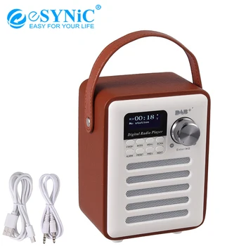 

eSYNiC V4.2 DAB Bluetooth Speaker + USB And AUX Cable Digital FM Radio Support Alarm Clock Rechargable battery Subwoofer Speaker