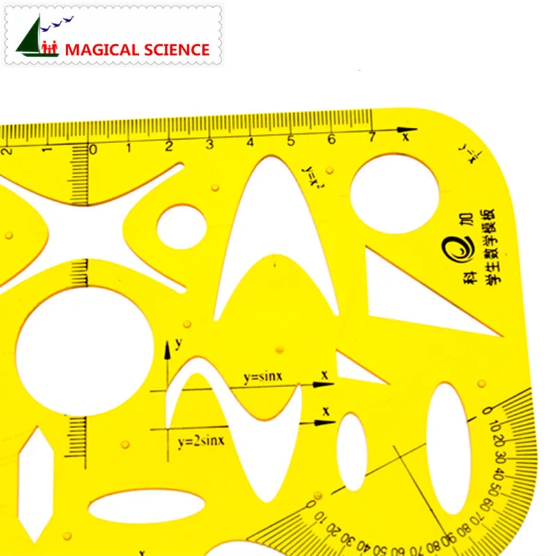 Пластиковые математические шаблоны для студентов многофункциональные линейки для рисования функция геометрического транспортира straightedge KJ011