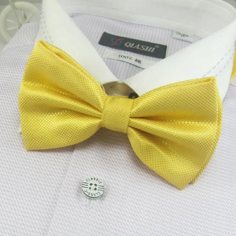 Мужской однотонный галстук бабочка желтый бабочка|tie clasp|necktie chinanecktie silk |