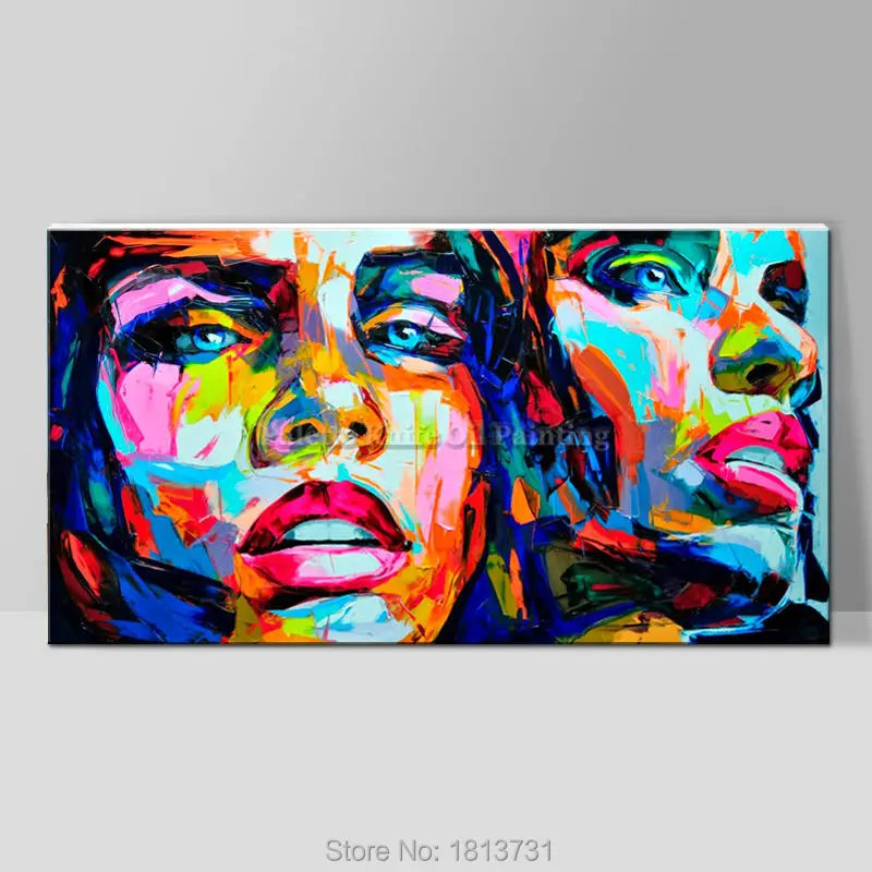 Palette knife painting portrait Palette knife Face Oil painting Impasto figure on canvas Hand painted Francoise Nielly 1