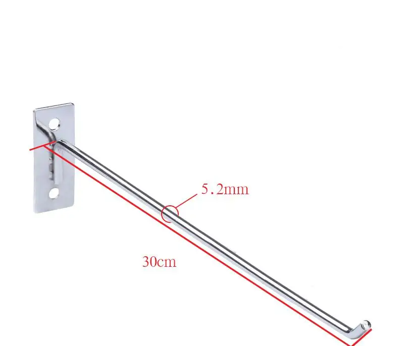 Полка Монтажная корзина металлическая настенная Полка вешалка фурнитура настенная вешалка дисплей крючок полка подвесные органайзеры Вешалка Органайзер полка - Цвет: 5.2MM 30CM