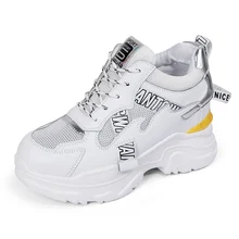 YeddaMaivs Shoes White 8CM Platform Sneakers Women Shoes Daddy Shoes New Lace Up Womens Shoes Woman Trainers Zapatos De Mujer YeddaMaivs Shoes White 8CM Platform Sneakers Women Shoes Daddy Shoes New Lace Up Womens Shoes Woman Trainers Zapatos De Mujer