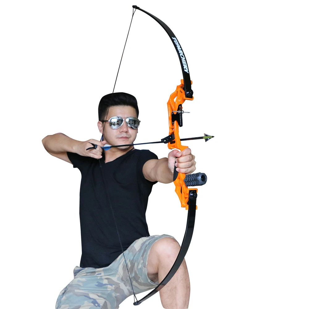 

Toparchery Takedown Bow Hunting Longbow Metal Riser 30/40lbs Orange Right Handed for Outdoor Shooting Gaming Archery Accessories