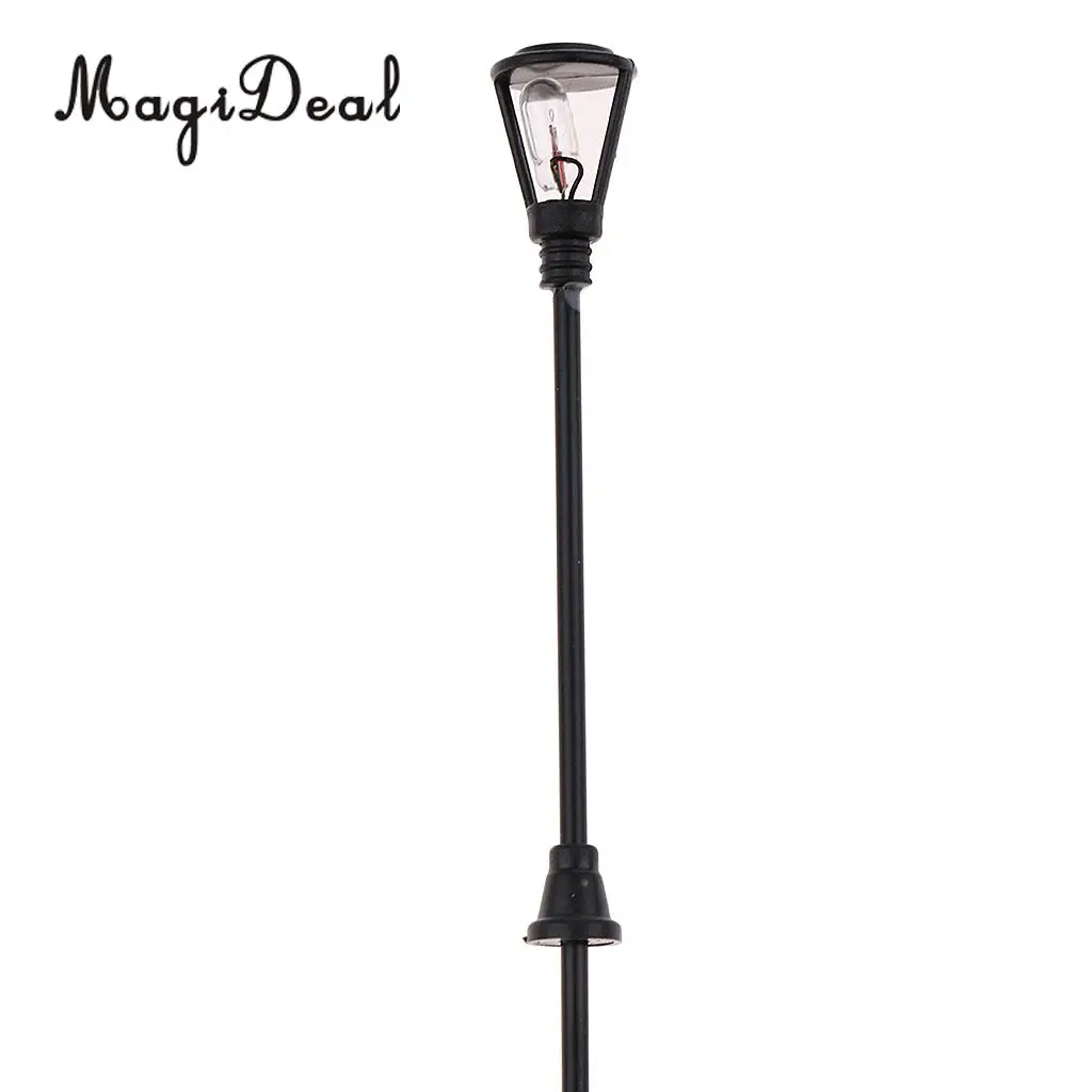 MagiDeal 20Pcs 1/100 Model Railway Led Lamppost Lamps Yard Street Lights HO Scale 7cm 12V Model Outdoor Lamp Yard Light Leds