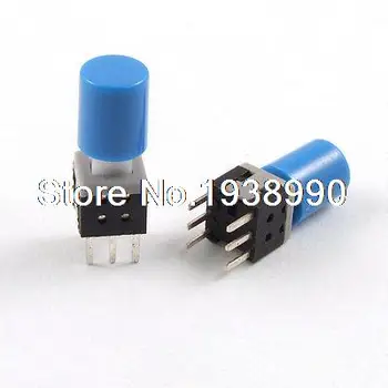 

10x Latching Tactile Tact Push Button Switch Self Lock 5.8 x 5.8mm x 14mm w Cap