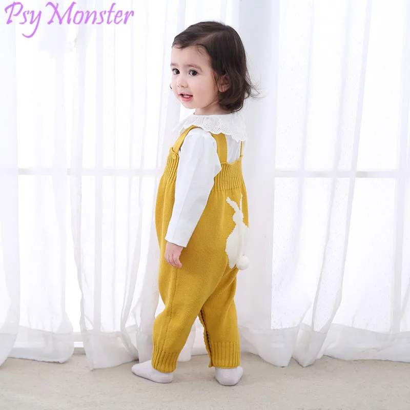 

2018 Spring Autumn Baby Rabbit Rompers Infant Knitted Overalls Bunny Baby Jumpsuit Toddler Baby Girls Boys Clothing baby clothes