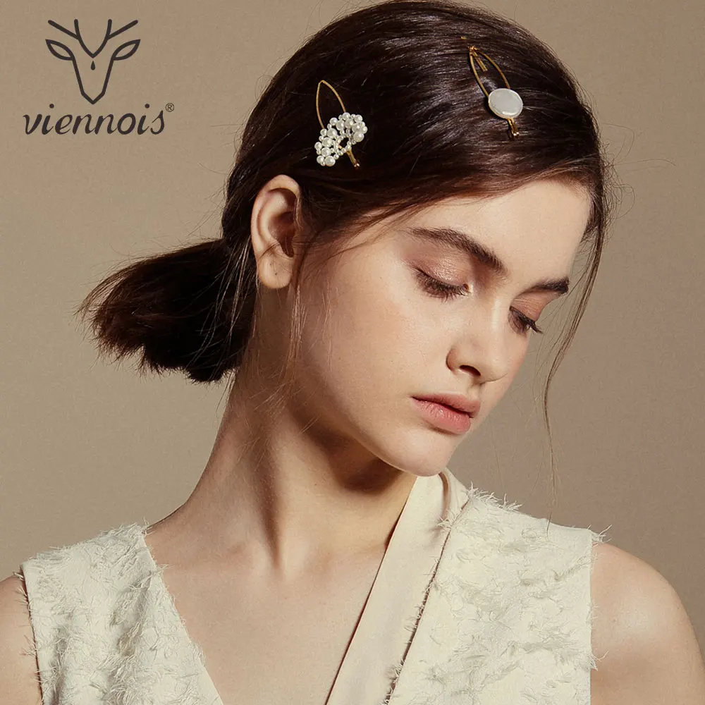 

Viennois Fashion Simulated Pearl Barrettes Beaded Geometric Women Hair Clip Hairgrips Hair Claws Accessories Girls Jewelry