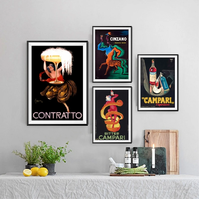 Винтажные постеры CAMPARI с изображением напитков и принтов настенные картины