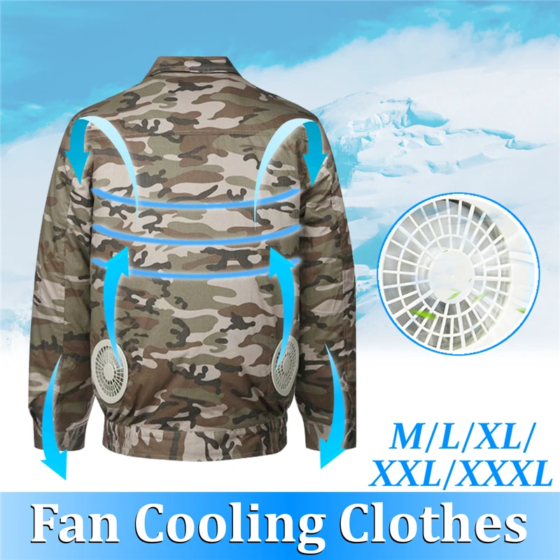 

Camo/Grey Air Conditioning Clothes Summer Cooling Conditioned Fan Anti-heatstroke Protection Jacket Electric Workshop Overalls