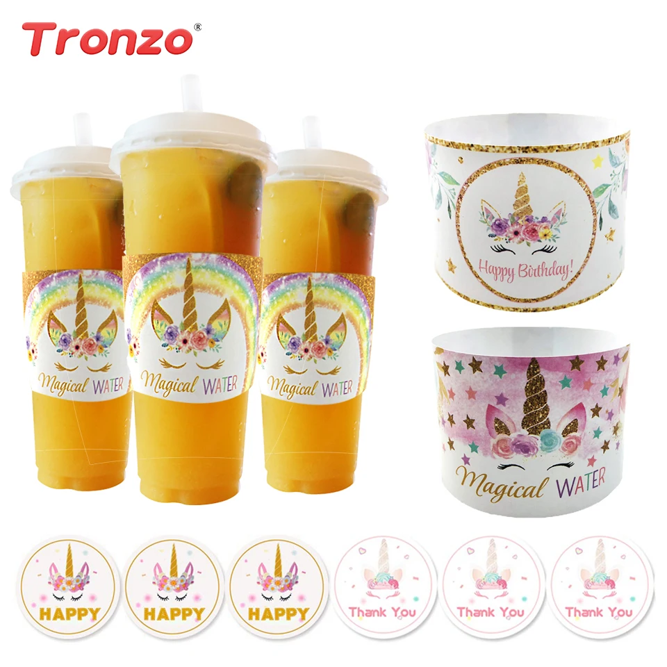 Tronzo Единорог ярлыки на бутылки 24 шт Baby Shower наклейки этикетки для день рождения