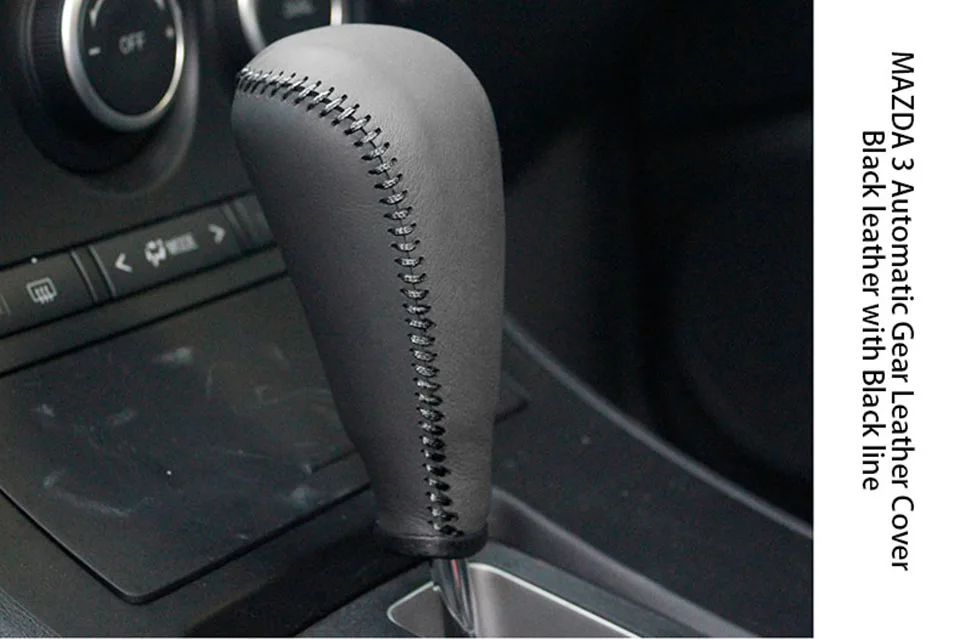 PONSNY автомобильный Редуктор/ручной тормоз/рулевое управление, чехол из натуральной кожи для Mazda 3 2011-, сшитый вручную чехол