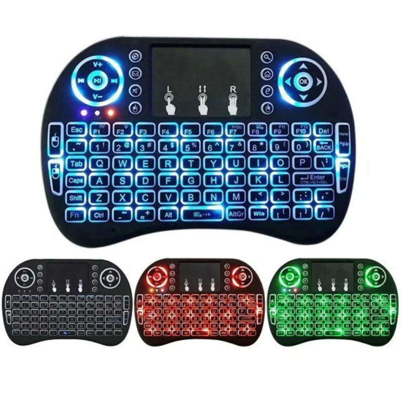 Ri i8 Беспроводная клавиатура BlackLight Мини Русский QWERTY английский тачпад мышь