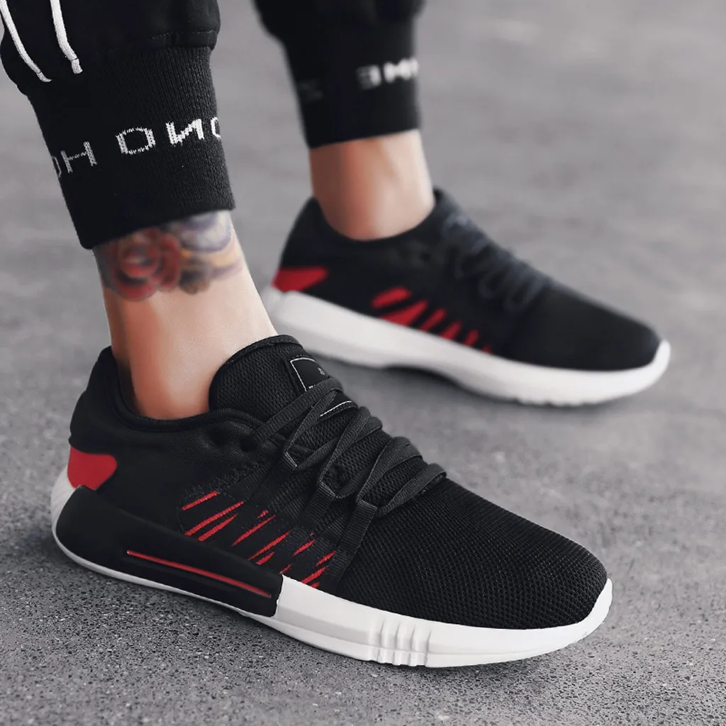 white shoes Men Sneakers Male Shoes Adult Non-slip Soft Mesh Men Shoes High Quality Comfortable Sneakers 7#3.5