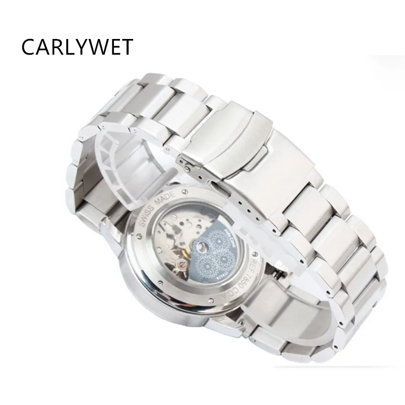 CARLYWET 22 мм Серебристая матовая твердая застежка из нержавеющей стали для samsung gear S3 smart watch band Link bracelet Classic