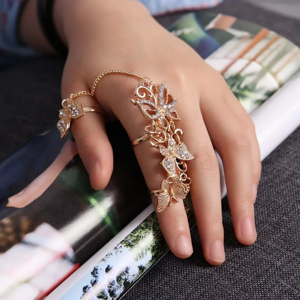 Download 1PC Adjustable Fashion Crystal Rhinestone Rings Flower ...