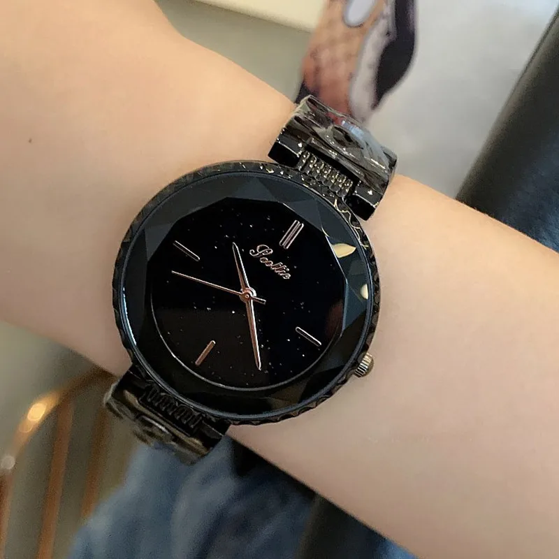 Goede Luxe merk Dame Horloge Vrouwen Strass Jurk Horloges Fashion Rvs Vrouw Quartz Horloge Nieuwe Klok Vrouwen montre femme