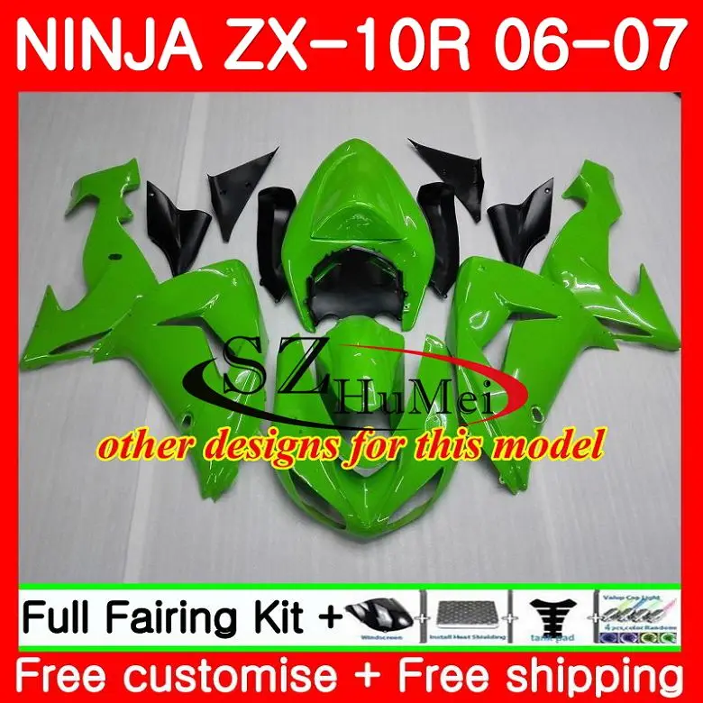 Корпус для KAWASAKI NINJA ZX10R 06 07 ZX1000C синий черный 16SH10 ZX 10R ZX1000 C 10 R 2006 2007 комплект