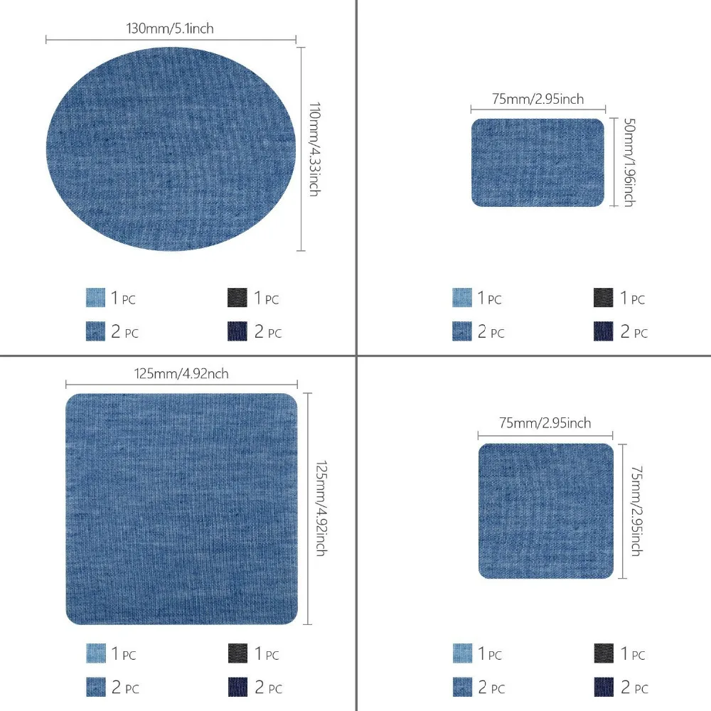 6/12/24 шт. без шитья джинсовой ткани патчи Ассорти Хлопковые джинсы комплект для ремонта 3 цвета утюг на патчи для изготовления джинсовой Костюмы