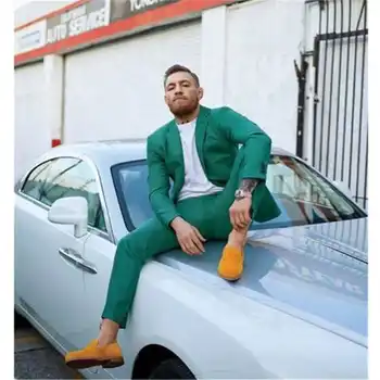 

Custom Made Groomsmen Lapel Lapel Groom Green Tuxedos Mens Suits Wedding Best Man Suits Men Tuxedos Suit (Jacket + Pants)