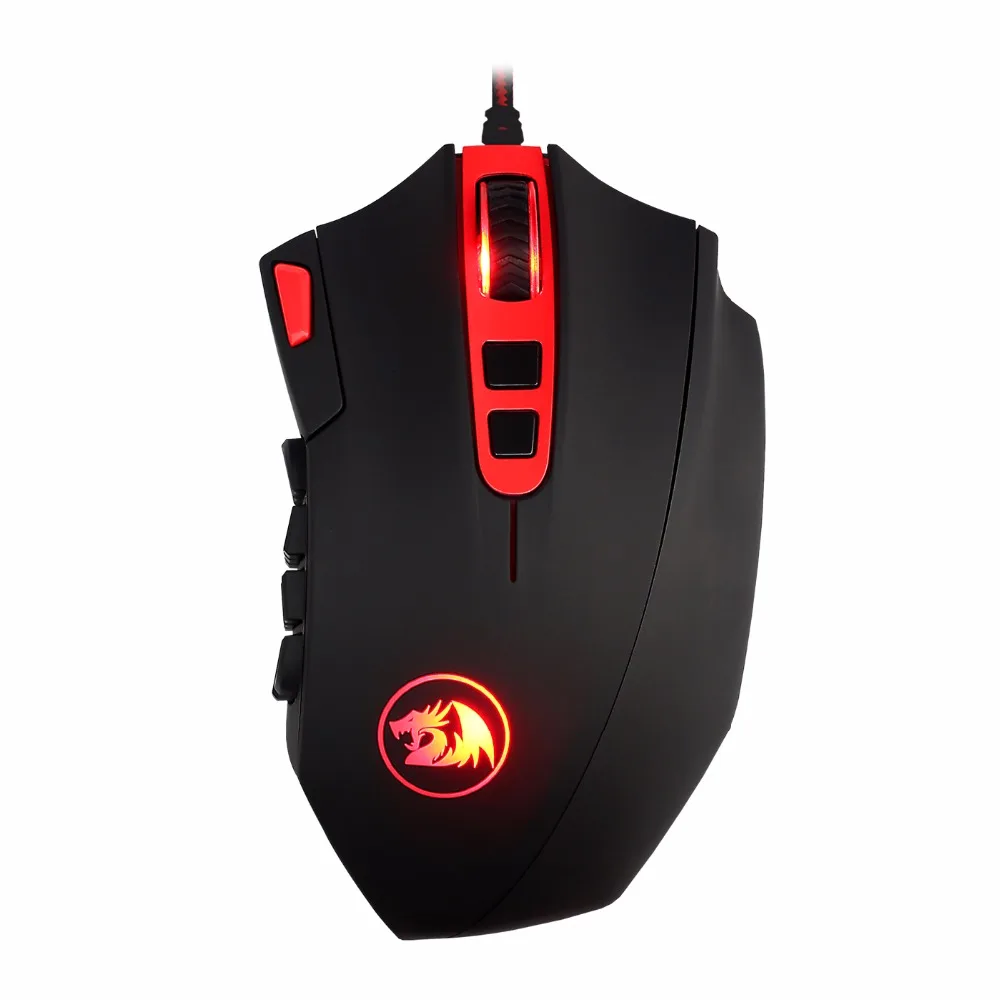 Игровая мышь M901 Redragon MMO, светодиодный RGB 24000 dpi, высокоточная лазерная компьютерная игровая мышь, 18 программируемых кнопок мыши