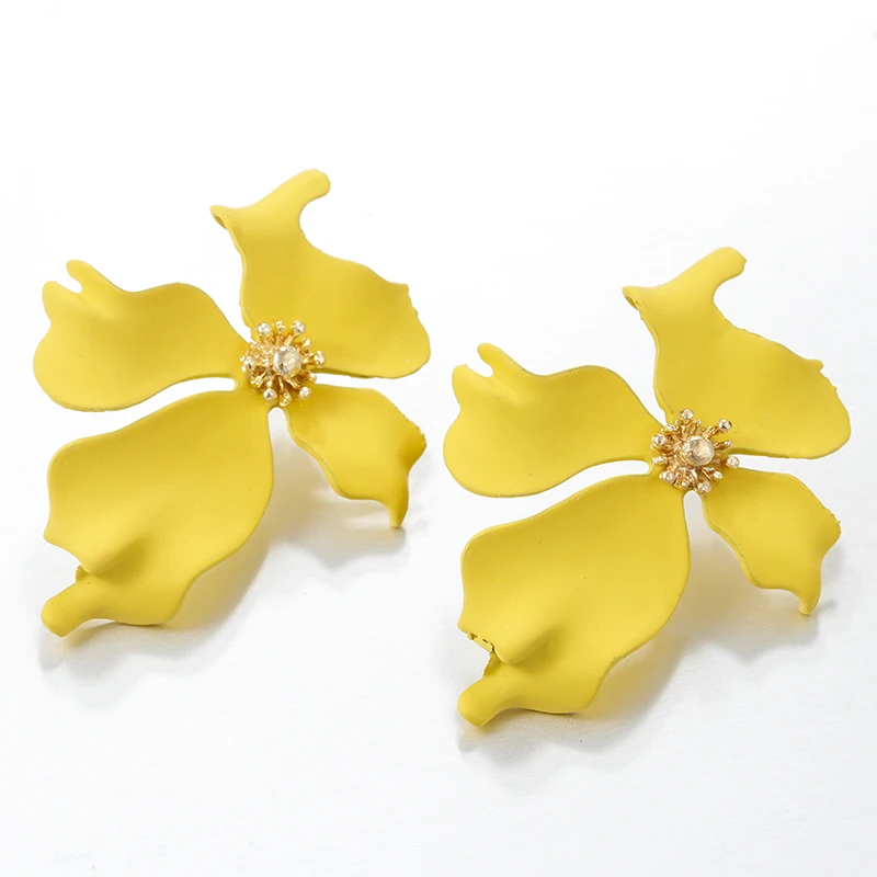 

Flashbuy 3 Color Flower Drop Earrings For Women Bamboo Geometric Statement Wooden Party Jewelry Alloy Wholesale Earrings
