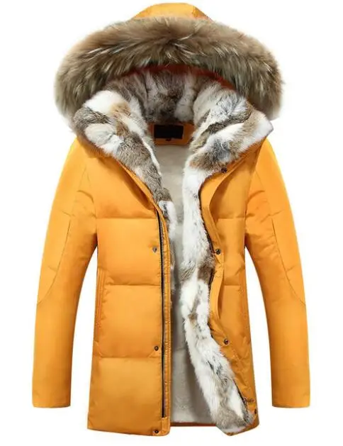 Для женщин Зимняя куртка-пуховик Мода Темперамент Длинная Куртка с секциями толстый меховой воротник с капюшоном Верхняя дикий теплое пальто - Цвет: Цвет: желтый