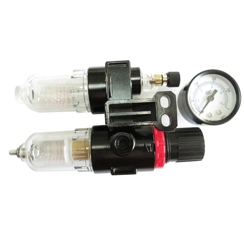 Professional 1/4" Air Filter Regulator Air Compressor Two Union