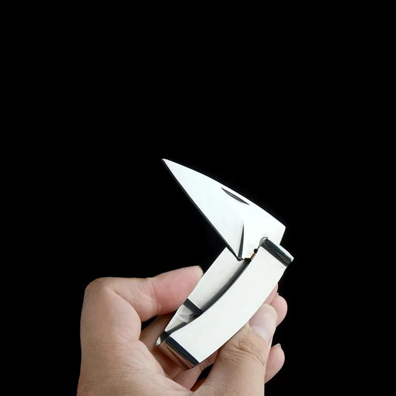 Нержавеющая Сталь Серебряный Мини Складной лист нож инструмент открытый лагерь выживания комплект Портативный поход Карманный