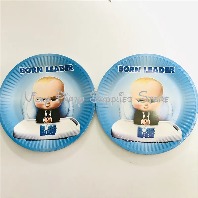 46pcs/lot Boss Baby Theme Party Disposable Cup Tableware Birthday Baby Shower Paper Cup Plate Little Boss Supplies Decorations