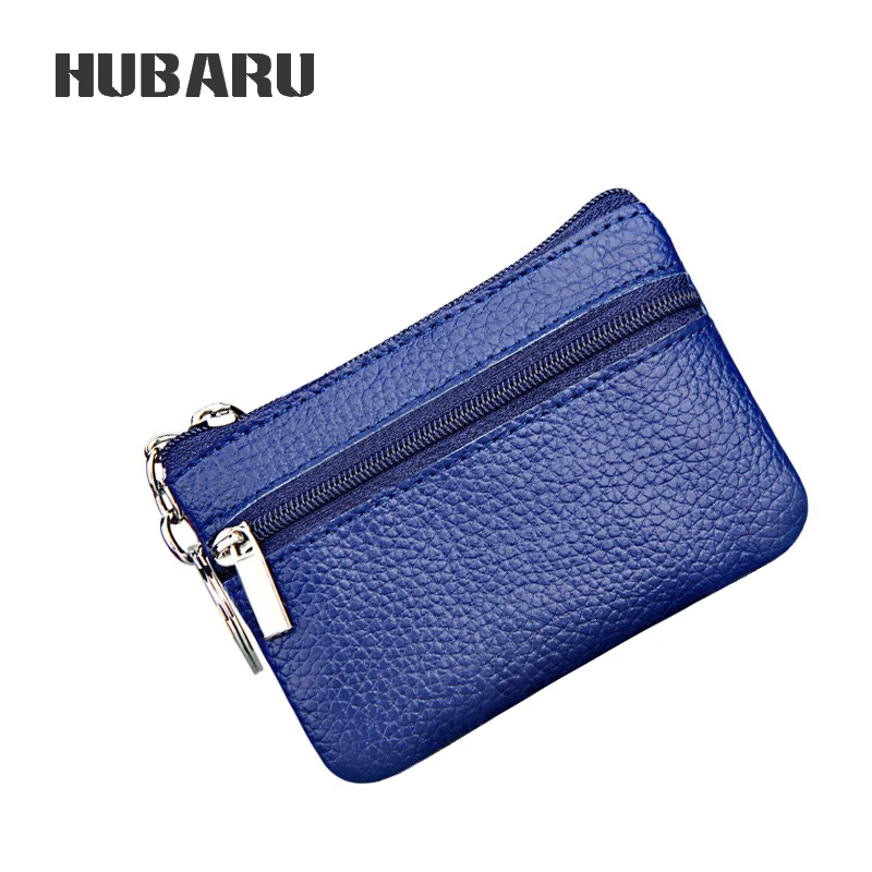 

HUBARU Women Simple Mini Coin Purse Cow Leather Female Mini Zipper Purse Bus Card Package Creative Korean Key Holder Purse Girl
