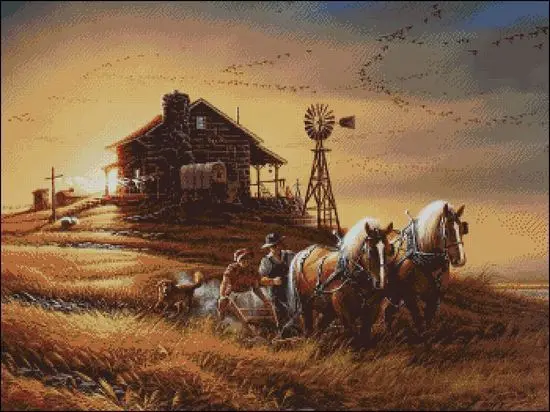 

Free delivery Top Quality popular counted cross stitch kit farming the road to home farmland love