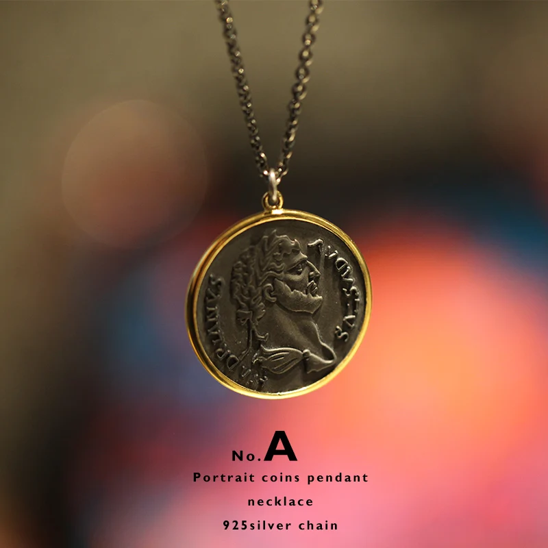 Бутик Amorita 925 портрет с монетами|silver chain|necklace silverpendant necklace |