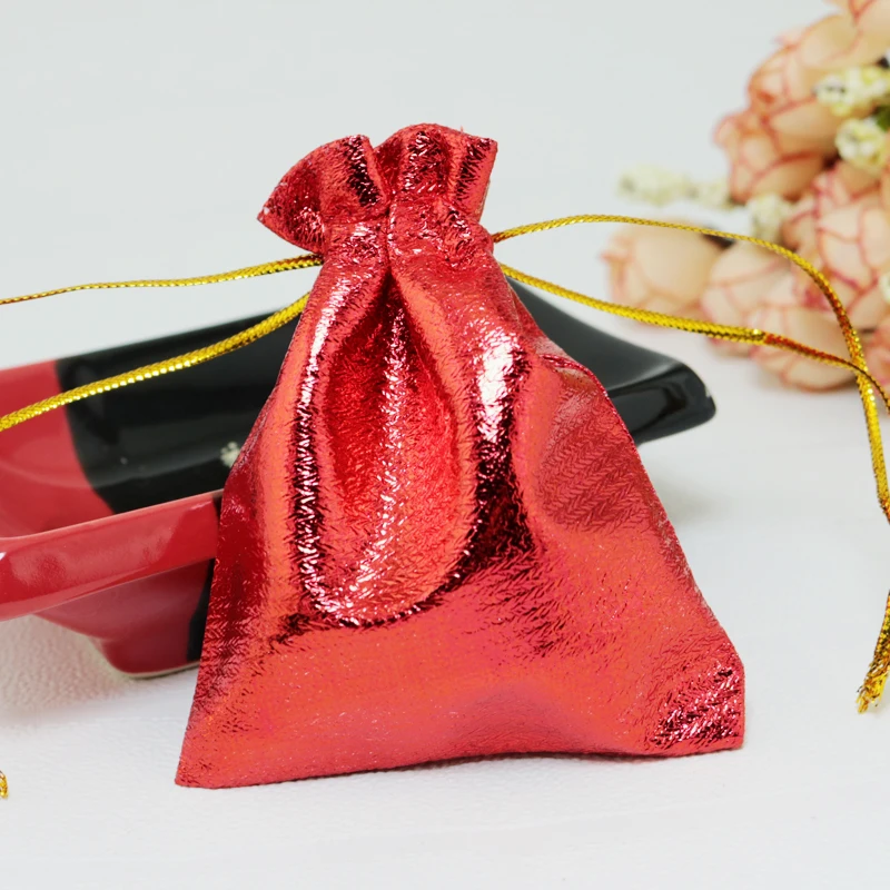 100pcs/bag Adjustable Jewelry Packing Silver/ Gold Color Drawstring