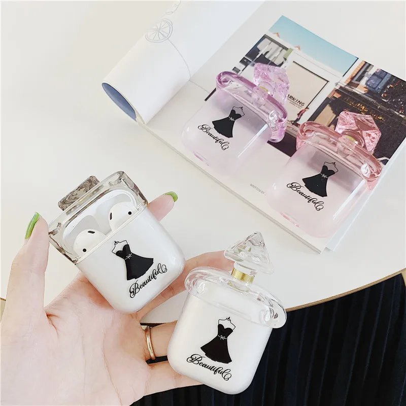 

Luxury Perfume bottle For Airpods Case Cute Bluetooth Earphone Hard Cover Transparent Case For Headphones For Air pods 1 2 Cases
