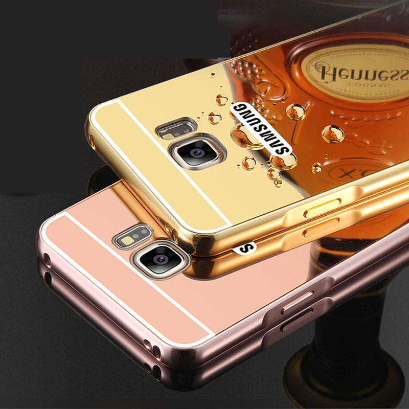 

Luxury High Quality Plating Aluminum Metal Frame + Mirror Acrylic Back Cover Case For Samsung Galaxy Note5 Note 5