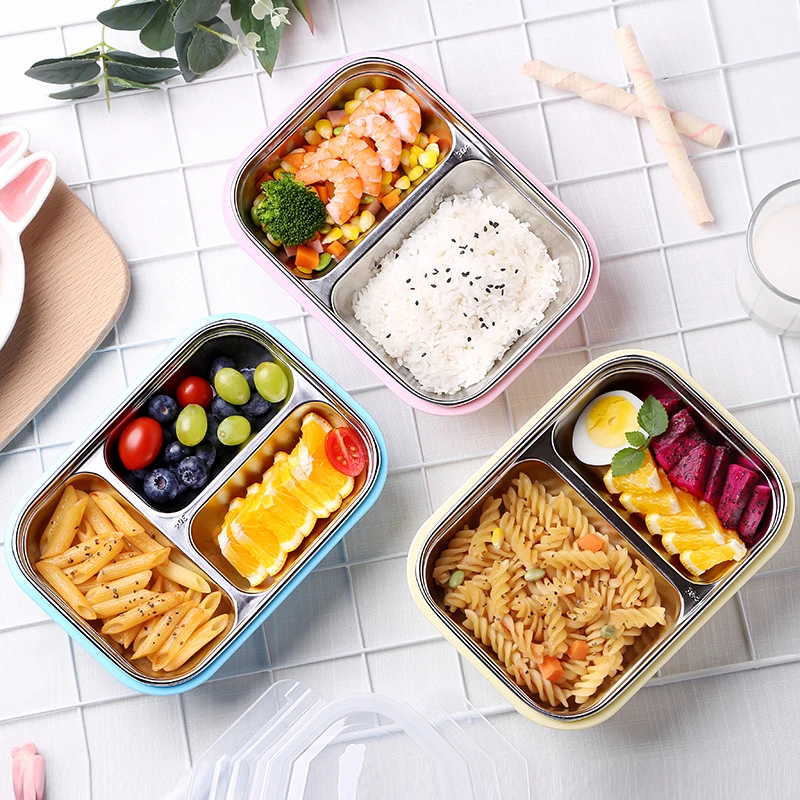 Дети ланч бокс 304 Нержавеющая Сталь Bento box японский контейнер для еды термос