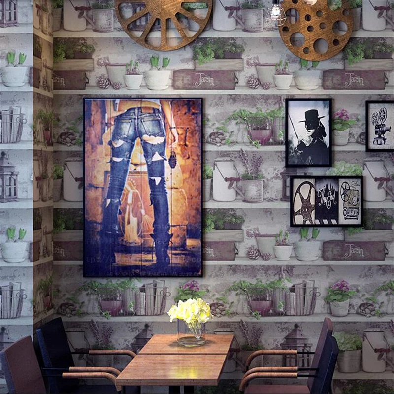 

wellyu Korean style fresh wallpaper bedroom American coffee restaurant beauty salon clothing store small decoration wallpaper
