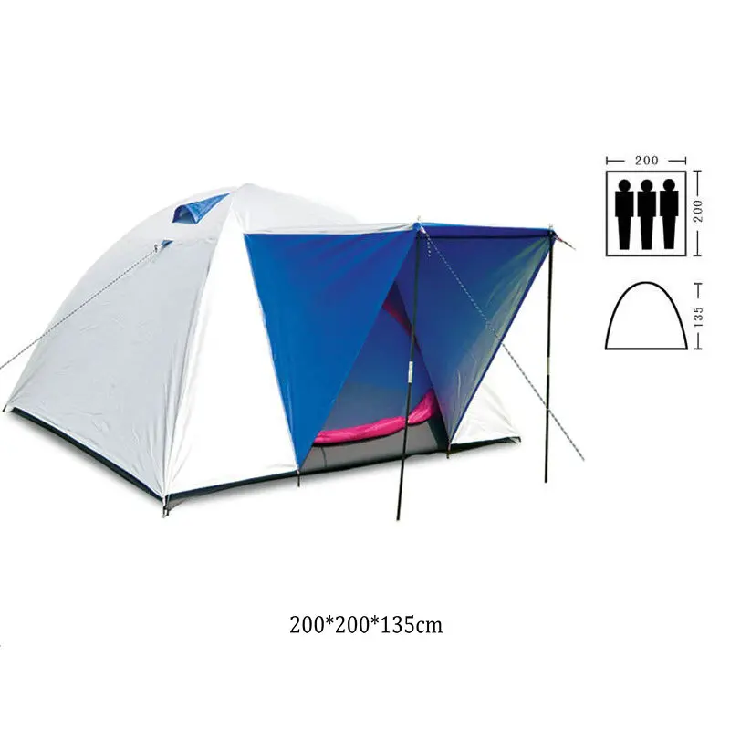 Ветрозащитная кемпинговая палатка для 3-4 человек, высокопозиционная палатка 200x200x130 см, съемная разделенная двухслойная уличная палатка для кемпинга