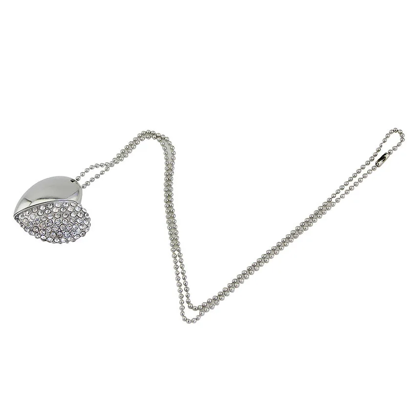 CHYI Crystal Love Heart Pendant USB 3.0 Flash Drive Necklace Pen Driver 8GB 16GB 64GB Pendrive 32GB Memory Stick U Disk For Girl