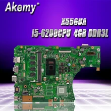 X556UA/X556UJ I5-6200CPU с оперативной памятью 4 ГБ DDR3L памяти платы REV2.0 для ASUS X556UA X556UJ X556UV X556U Материнская плата ноутбука испытания
