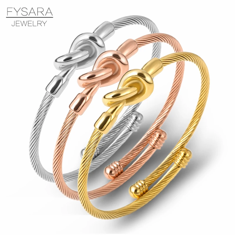 FYSARA винтажный открытый галстук Браслет-манжета с узлом браслеты для женщин