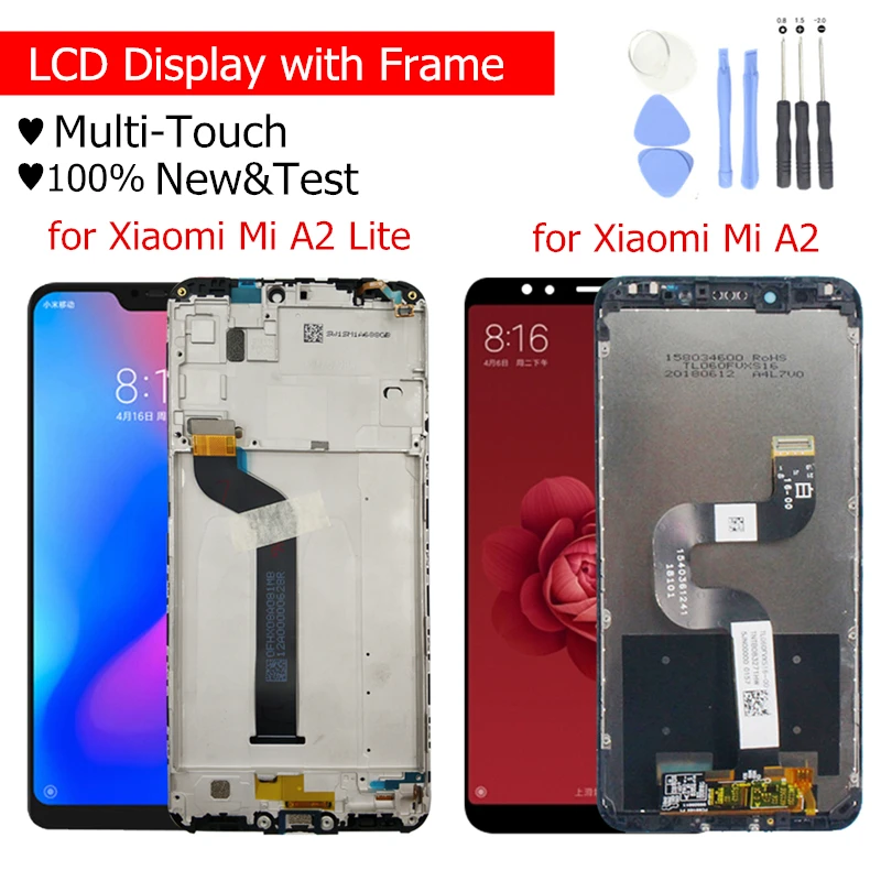 

LCD Display for Xiaomi Mi A2 Global/ Mi A2 Lite LCD Display Touch Screen with Frame LCD Display Digitizer 10 Touch Repair Parts