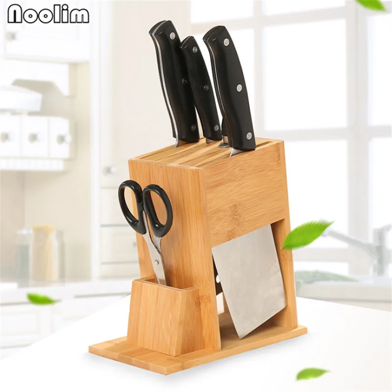 NOOLIM Bamboo Kitchen Knife Holder Multifunctional Kitchen Accessories