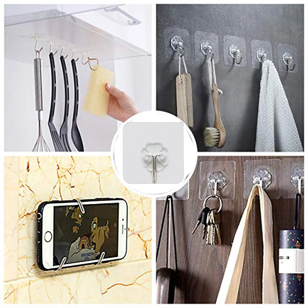 

Best Selling 2019 Products Strong Transparent Suction Cup Sucker Wall Hooks Hanger For Kitchen Bathroom Kitchen Tools