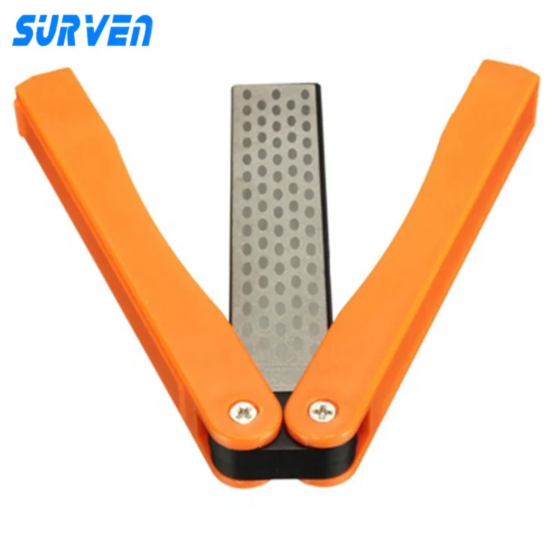 

SURVEN 5" Double Side Whestone Grindstone for Pocket Folding Knife Sharpen Sharpening Stone Sharpener Sharpener Diamond Orange