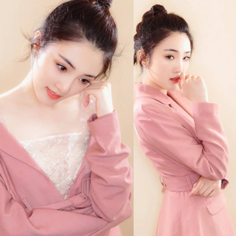 2019 Spring New Suit Star with Office Lady Smoke Pink Small Suit Pleated Skirt Pants Fashion Wild Female Women 2 Piece Set 2019 Spring New Suit Star with Office Lady Smoke Pink Small Suit Pleated Skirt Pants Fashion Wild Female Women 2 Piece Set