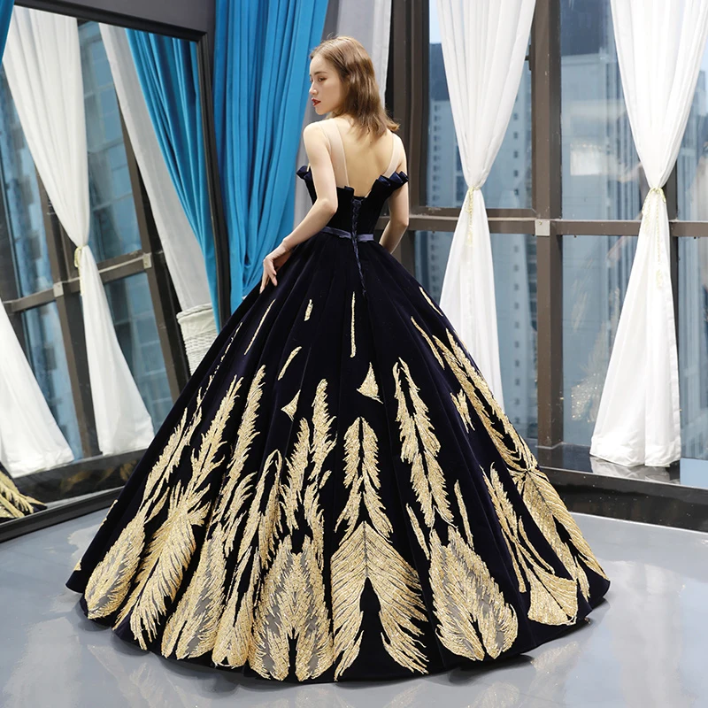 RSM66741 black special evening dresses long o-neck sleeveless lace up back prom dress floor length ball gown ladies dresses 2019
