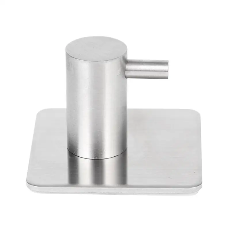 Self-adhesive Adhesive Wall Door Hook Stainless Steel Kitchen Bathroom Hanger Holder Perfect For Bathroom Door Wall Convenient